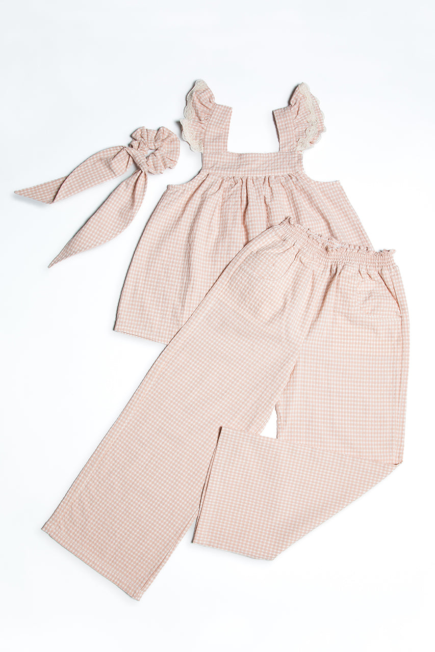 TOP DEMOISELLE | FR: VICHY NUDE | EN: NUDE GINGHAM
