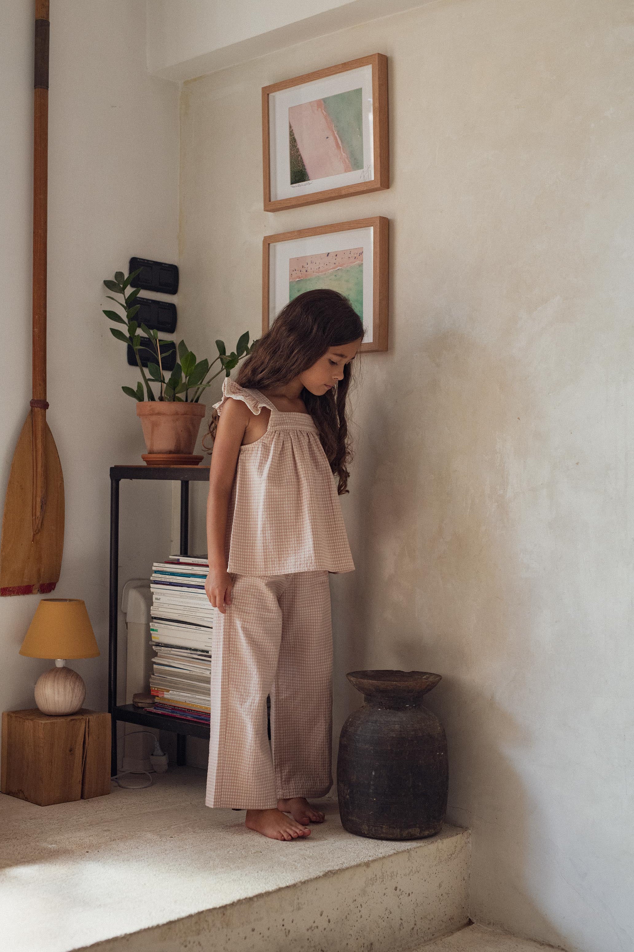Pantalon MARGUERITE | fr: VICHY NUDE | en: NUDE GINGHAM