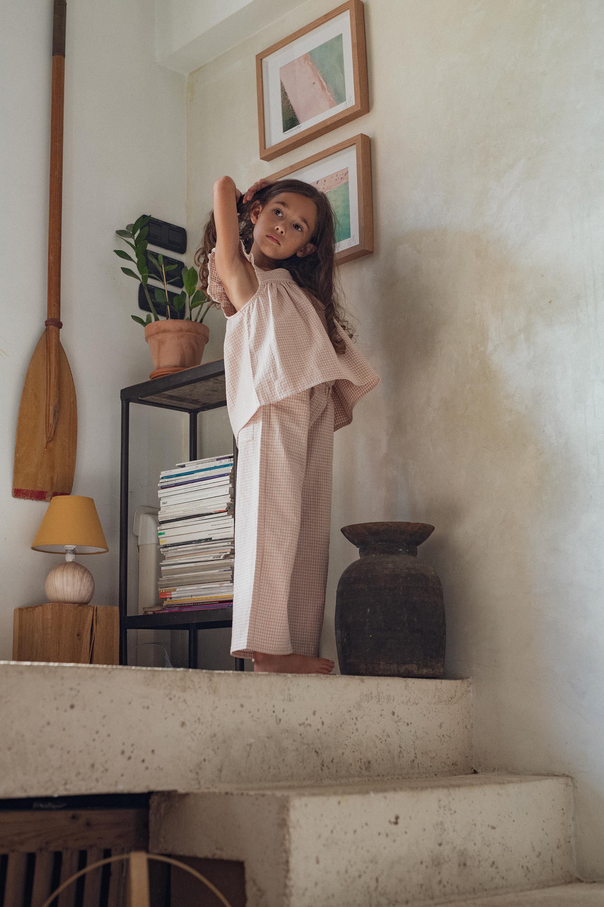 Pantalon MARGUERITE | fr: VICHY NUDE | en: NUDE GINGHAM