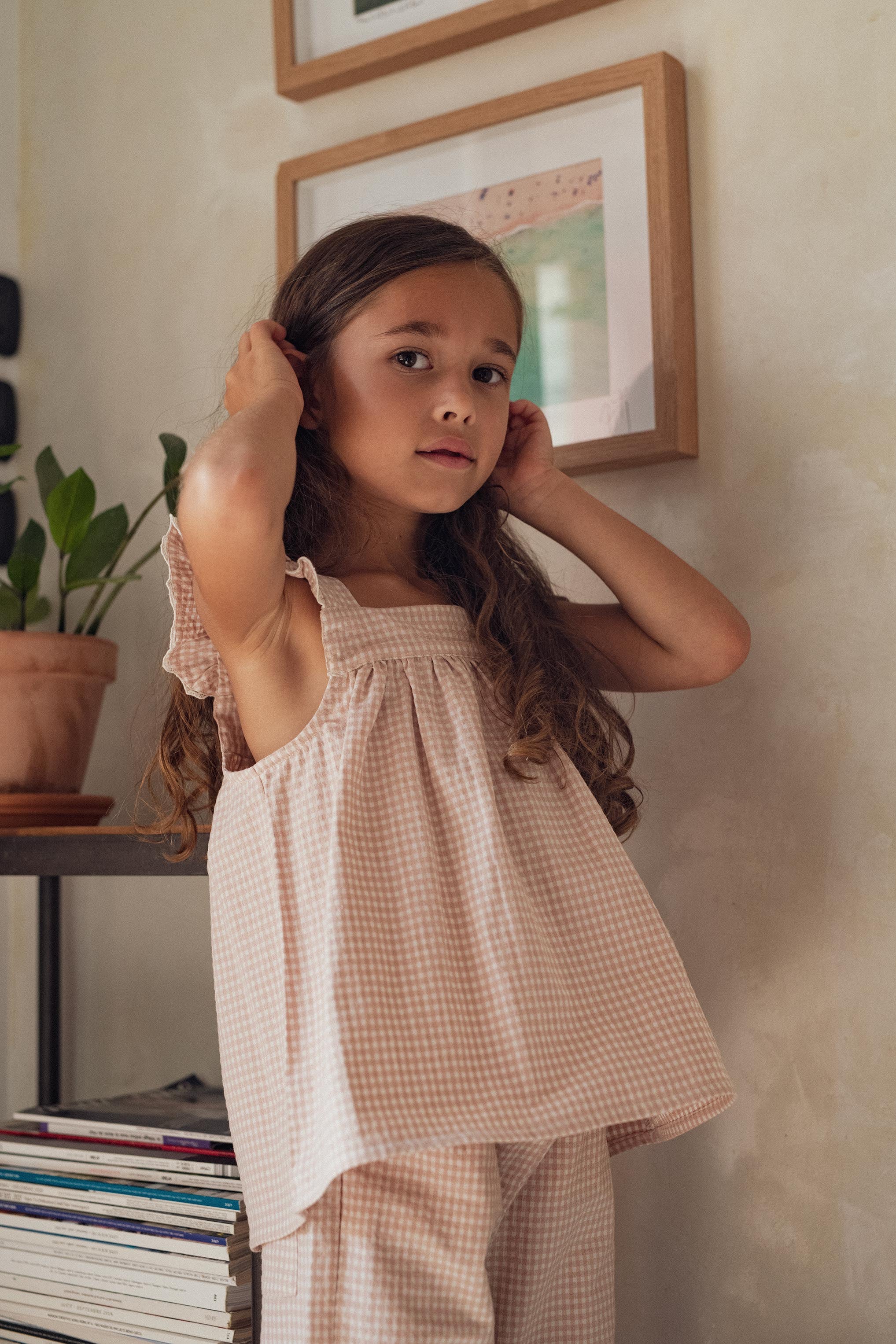 TOP DEMOISELLE | FR: VICHY NUDE | EN: NUDE GINGHAM